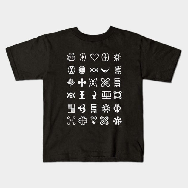 Africa Sankofa Adinkra Symbol Collection Part 1 Kids T-Shirt by Vanglorious Joy